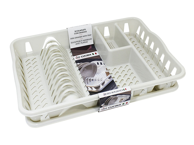 SCOLAPIATTI + VASSOIO BIANCO PANNA CM 44X33 9019067M1