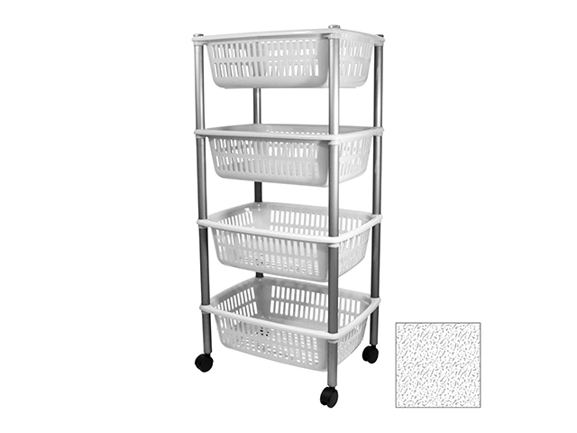 CARRELLO 4 RIPIANI BIANCO MARMOCM 40X30X85 9019006BM25