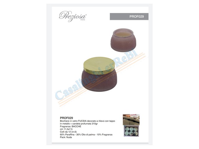 *BICCHIERE VETRO FUXIA C/TAPPO IN    PROF029