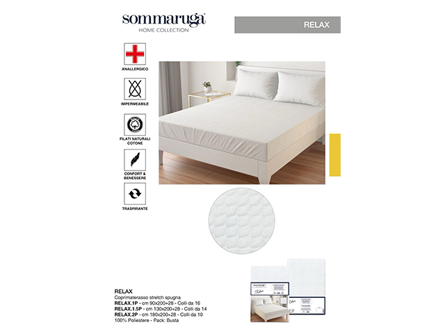 *COPRIMATERASSO 130X200X28 RELAX1.5P