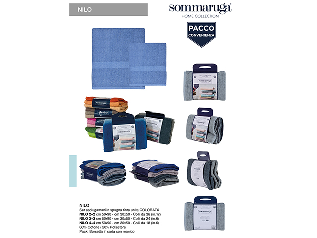 *ASCIUGAMANI SET 3+3 CM.30X50+50X90  NILO3+3