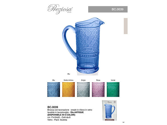 *BROCCA VETRO FLOREALE BLU BC0039.BLU