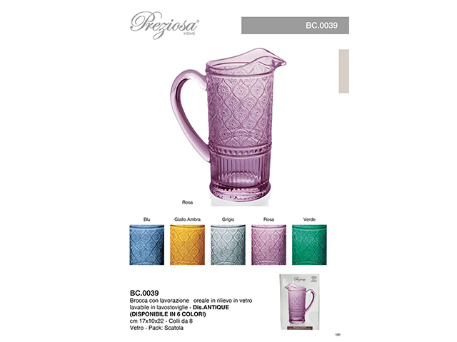 *BROCCA VETRO FLOREALE ROSA BC0039.ROSA