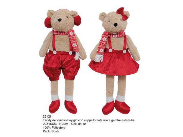 *TEDDY DECORATIVO BOY/GIRL CON CAPPELLO 25121
