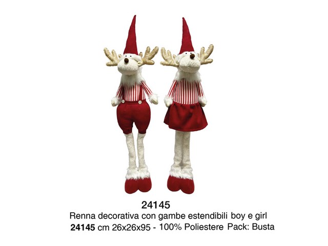 *RENNA DECORATIVA BOY/GIRL CM.26X26X95 GAMBE ESTENSIBILI 24145