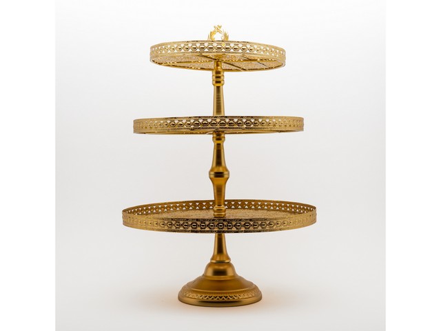 ALZATINA 3PIANI TOND.35X35X56 ORO