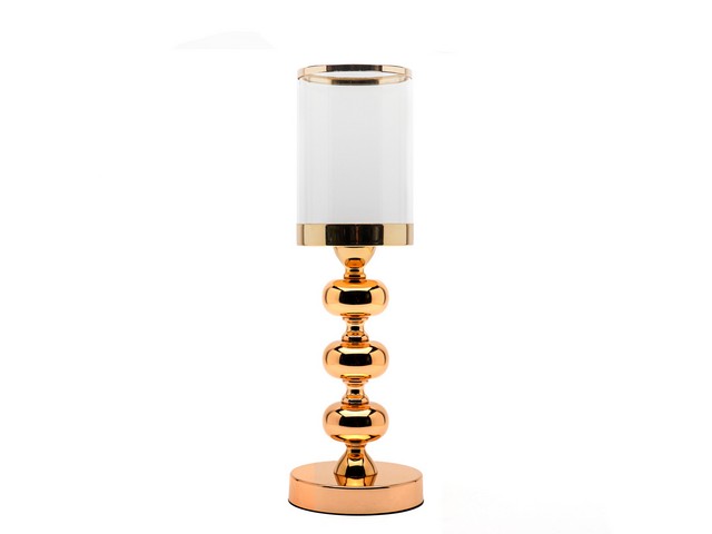 PORTACANDELA SFERE ORO 12X12X38CM