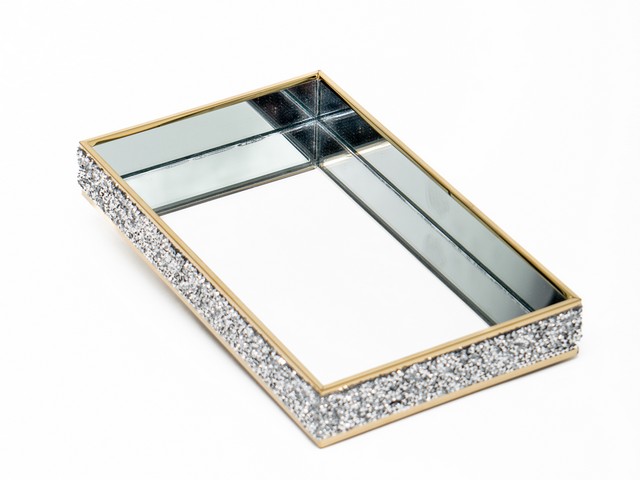 VASSOIO STRASS RETTANGOL.20X15X3,5