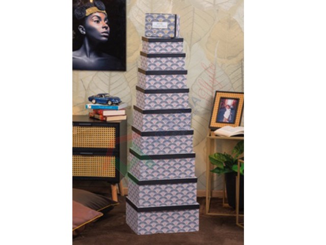 SET 10 SCATOLE CARTONE STAMPATO