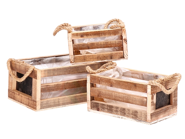 S/3 CASSETTE LEGNO MANICI CORDA78650