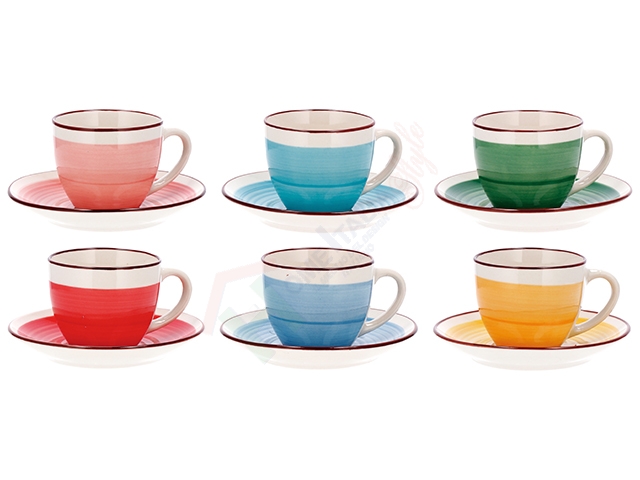 SERVIZIO CAFFE CERAM X 6 PERS A6COL 71519 TAZZINE