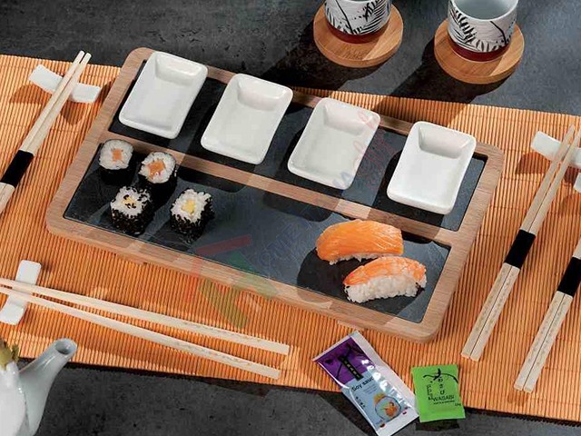 SERV SUSHI 4PERS C/VASSOIO CM33X20 S53848