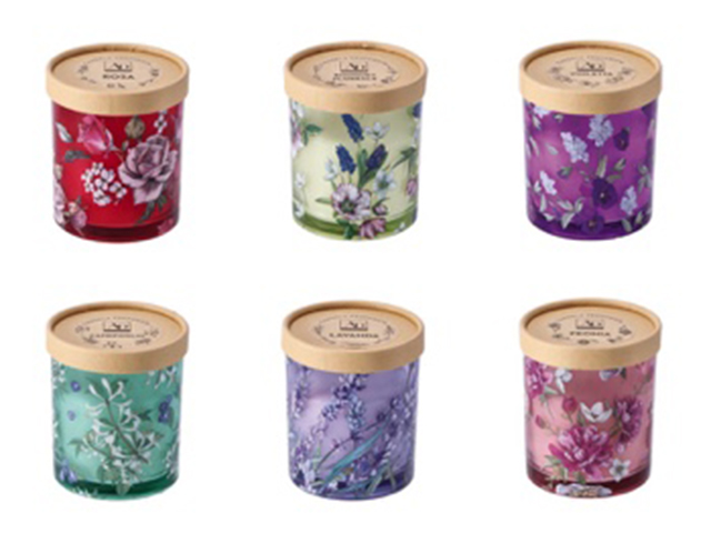 CANDELA PROFUMATA+VASO VETRO+COP.D.9X10CM  101792