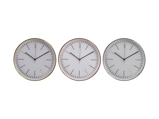 OROLOGIO DA PARETE PLASTICA 3 COLORI DIAMETRO CM.30,5 106813