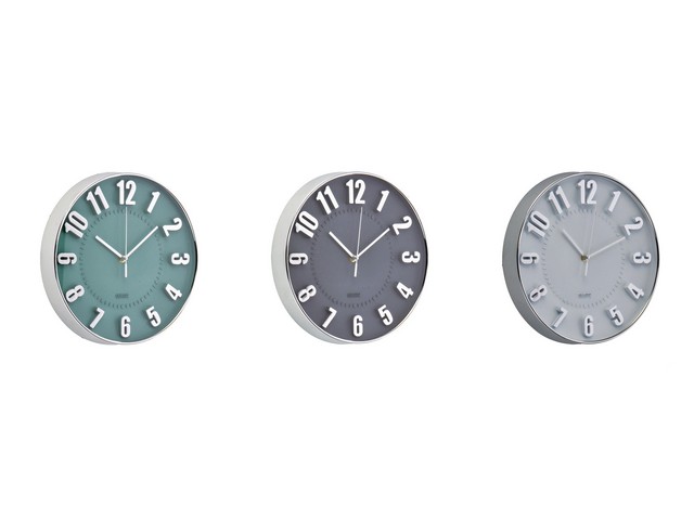 OROLOGIO DA PARETE PLASTICA 3 COLORI DIAMETRO CM.30 107068