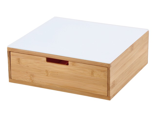 PORTACIALDE LEGNO E VETRO BIANCO     32X30XH11 119021