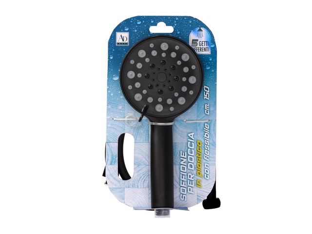 SOFFIONE DOCCIA 5 FUNZIONI+FLESSIBILE CM.150 120395