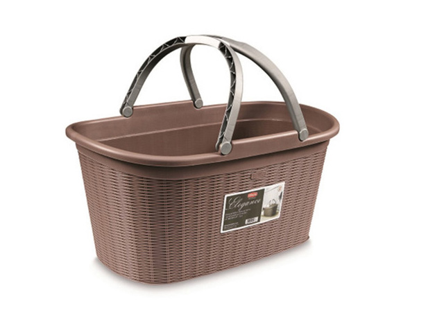 CESTA PORTABIANCHERIA C/MAN.ELEGANCE TORTORA