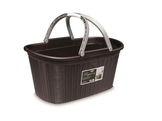 CESTA PORTABIANCHERIA C/MAN.ELEGANCE MOKA