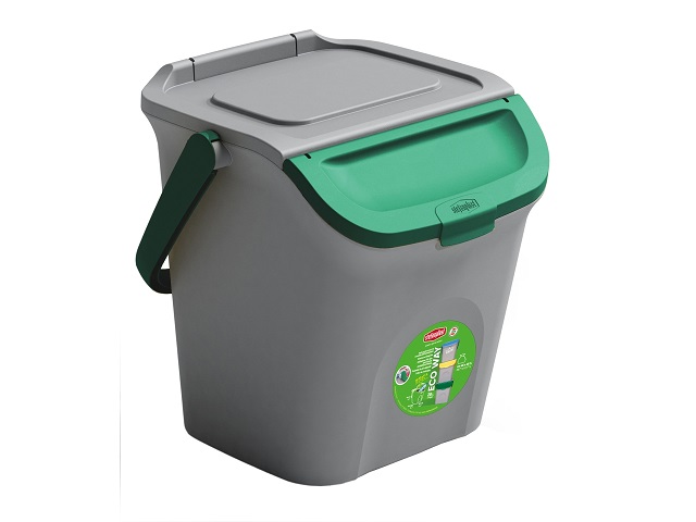 PATTUMIERA VERTICALE 28 LT ECO WAY GRIGIO/VERDE