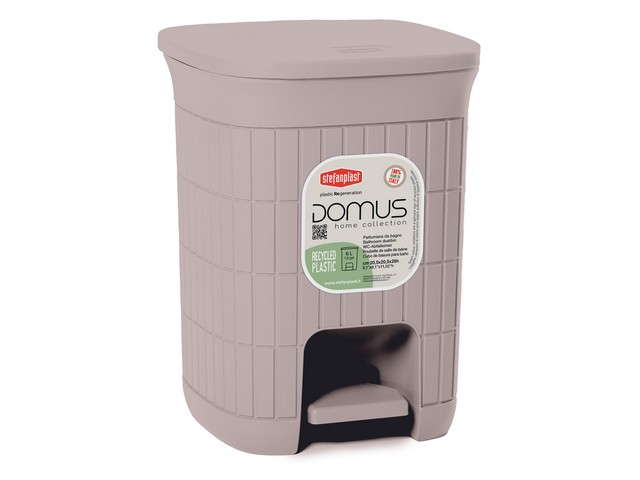 PATTUMIERA DA BAGNO DOMUS 6 LT greige20,5x20,5x28h - lt 6