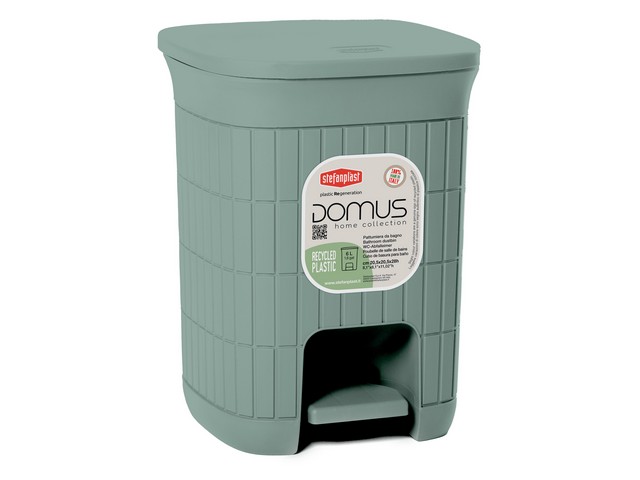 PATTUMIERA DA BAGNO DOMUS 6 LT green tea20,5x20,5x28h - lt 6