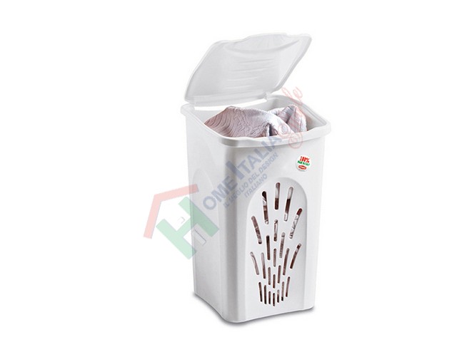 PRIMAVERA TRAFORATO 50LT BIANCO    PORTABIANCHERIA