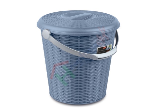 PATTUMIERA ELEGANCE 10 LT C/COP    BLU AVIO CM.30X29.5H