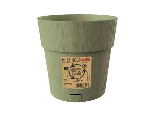 VASO ETHICA D.25XH25 CM VERDE OLIVA C/RIS.
