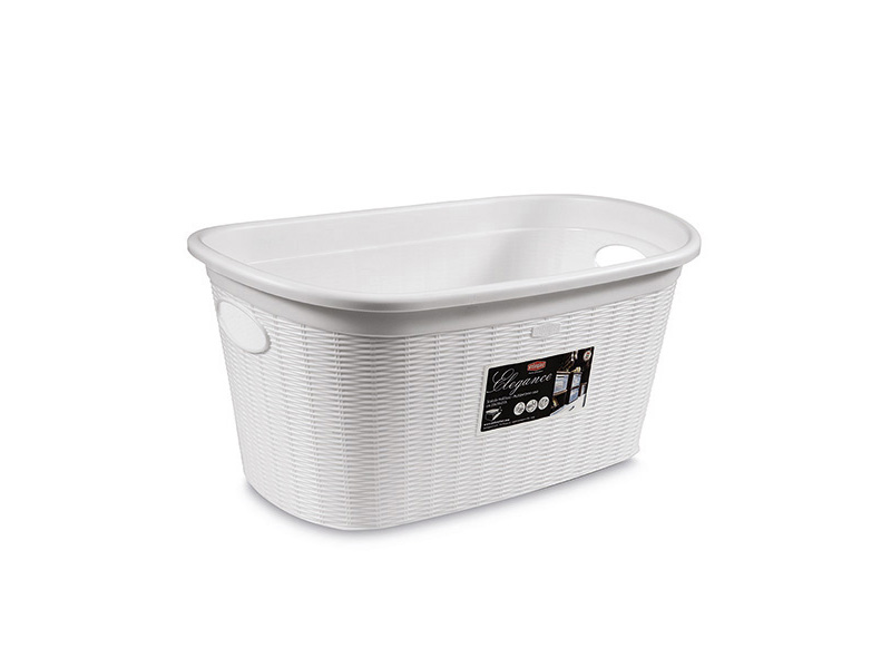 CESTA PORTABIANCHERIA ELEGANCE BIANCO CM.58X38XH28