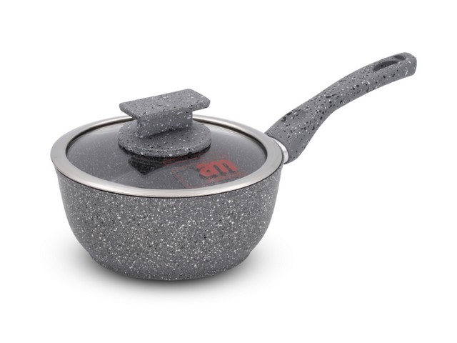 REGINA DI PIETRA CASSERUOLA CM.16 COP.VETRO 1/MAN. INDUZIONE