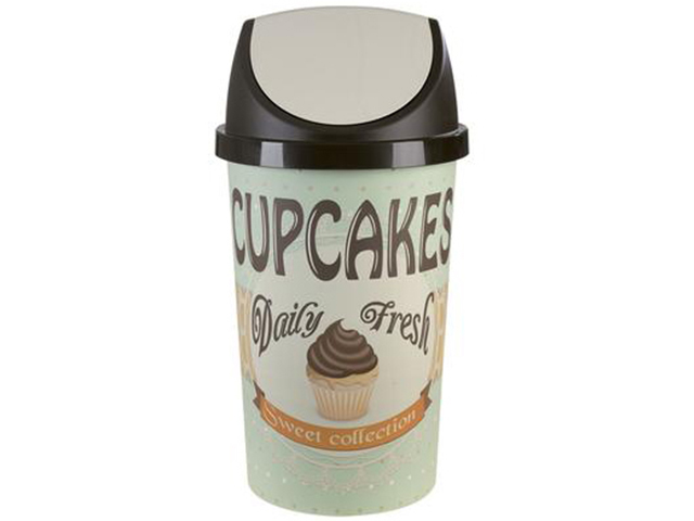 VINTAGE BIN 45 LT CUPCAKES    PATTUMIERA BASCULANTE D.39XH74.5