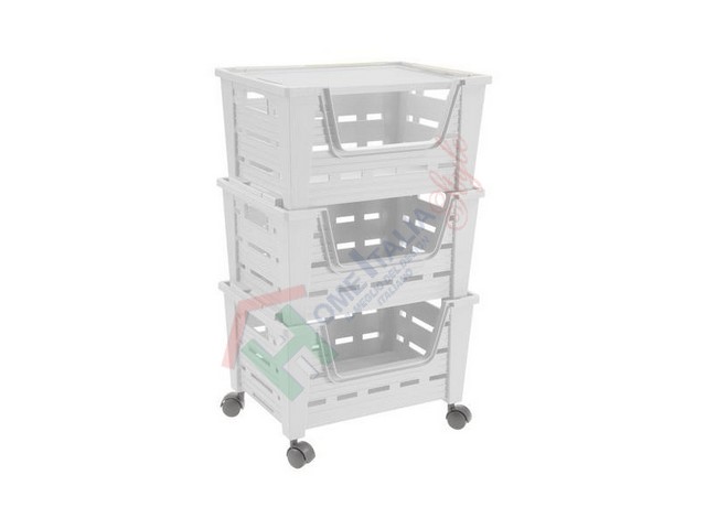 CARRELLO EVA 3 CESTE 40X30CM+COP    PANNA