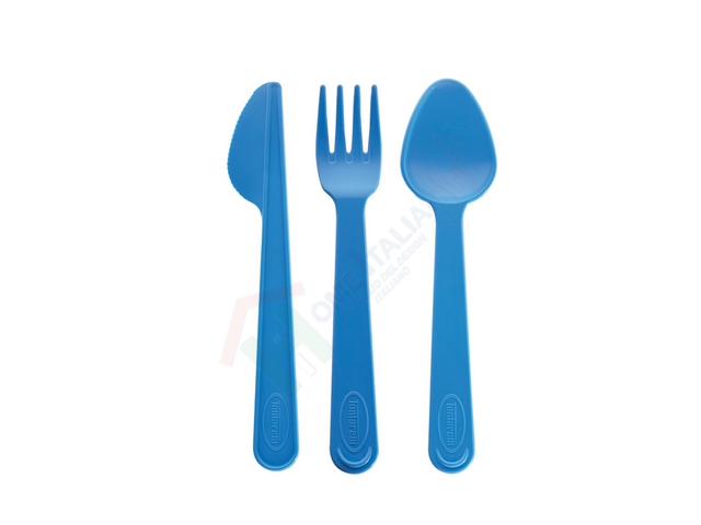SET CUCCHIAIO+FORCHETTA+COLTELLO BLU 9072874