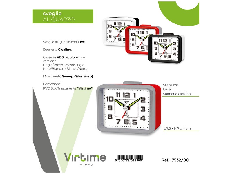 SVEGLIA SWEEP MVT+LUCE SQUARE 4COL  7532/00