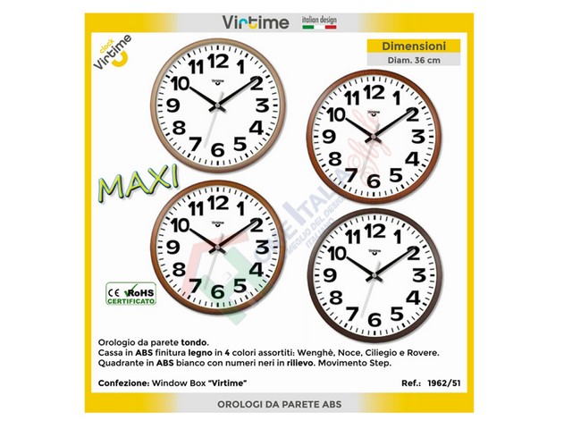 OROLOGIO TONDO MAXI D.36 NUM.RILIEVO 1962/51