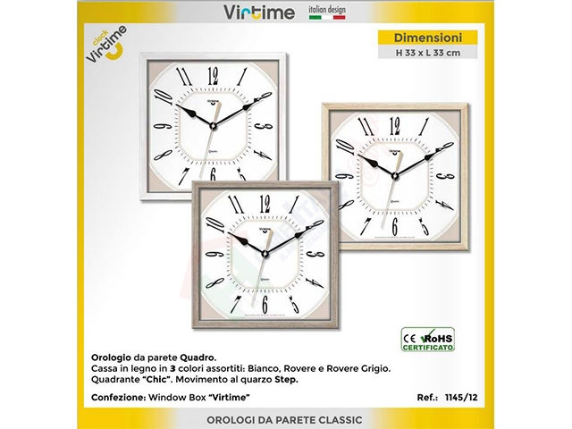 OROLOGIO LEGNO 33X33CM 1145/12
