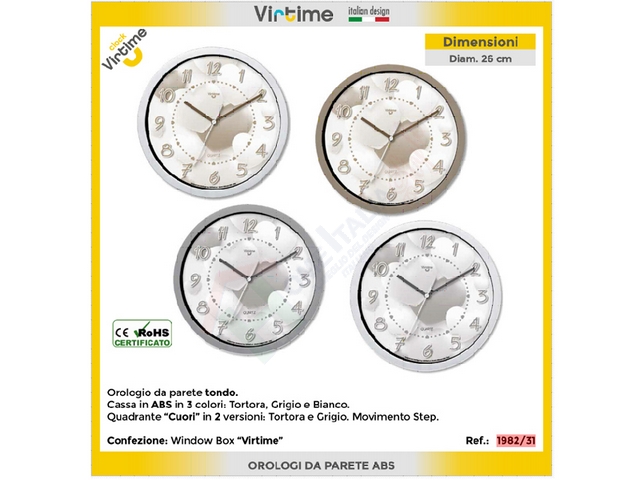 OROLOGIO TONDO D.26 Q.CUORI 1982/31