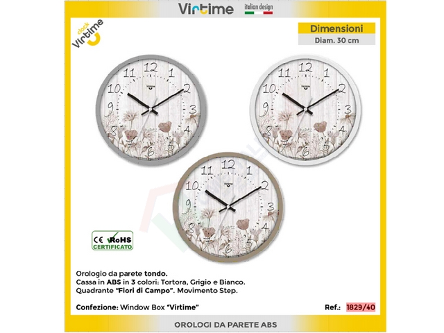 OROLOGIO TONDO D.30 FIORI DI CAMPO  1829/40