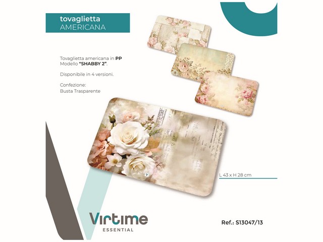 TOVAGLIETTA AMERICANA PP 43X28CM SHABBY 2 - 4C.ASS S13047/13