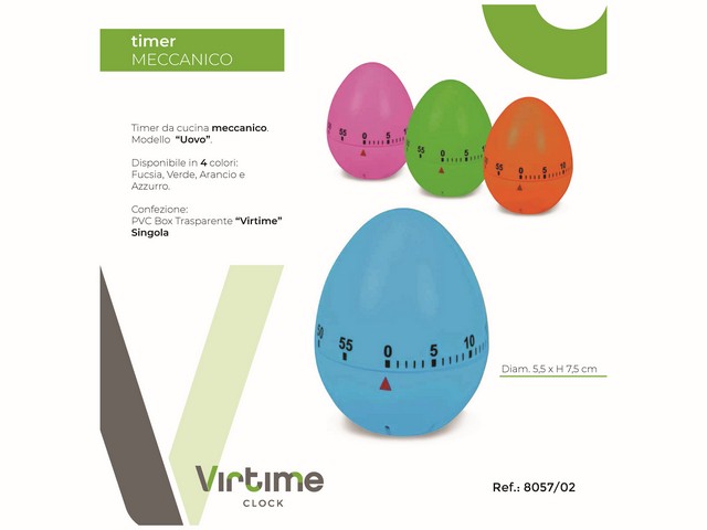 TIMER CUCINA UOVO FLUO 4 COL.ASS.   8057/02