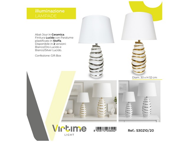 LAMPADA CERAMICA BIG H 52 CM 2 COLORI ASS. S30210/20