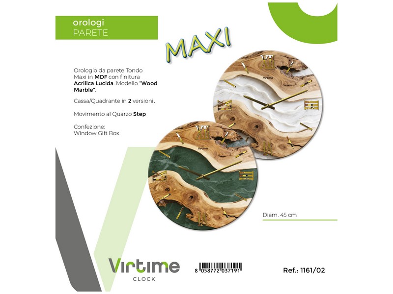 OROLOGIO MDF ACRYLIC D.45  WOOD-MARBLE ASS. 1161/02