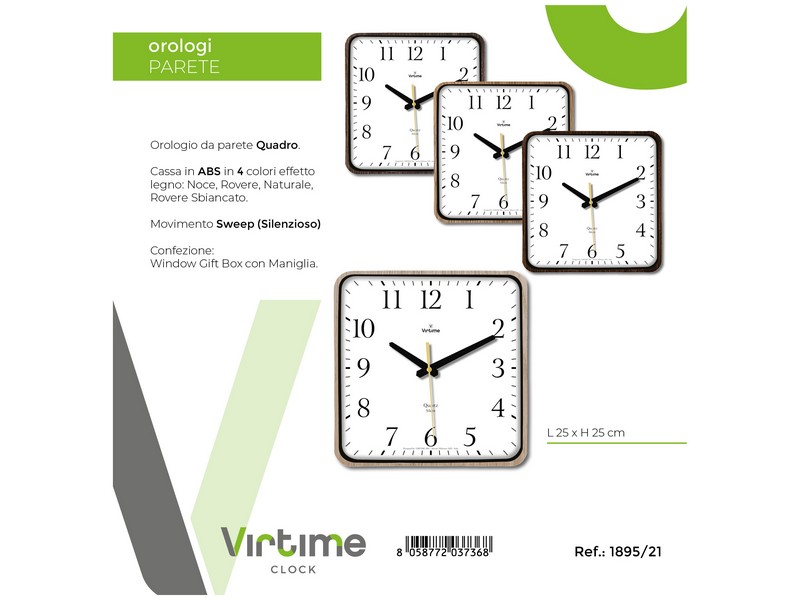 OROLOGIO ABS CM.25X25 SWP MVT EFF.LEGNO ASSORTITI 1895/21