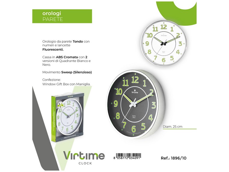 OROLOGIO ABS DIAM.25 CM SWP MVTASSORTITI 1896/10