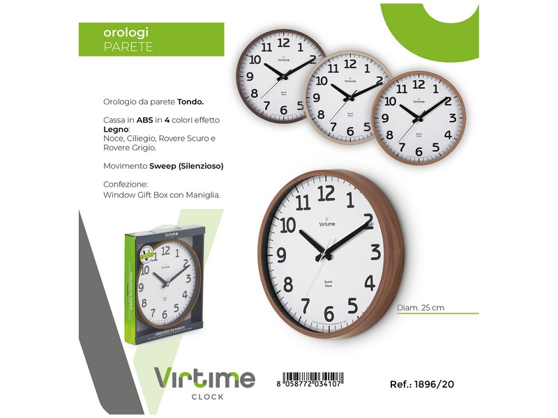 OROLOGIO ABS DIAM.25 CM SWP MVTEFF.LEGNO 1896/20