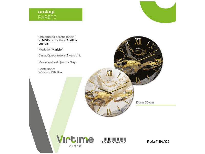 OROLOGIO MDF ACRYLIC D.30 MARBLE ASSORTITI 1164/02
