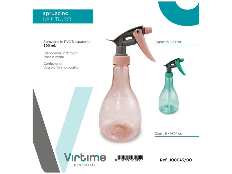 SPRUZZINO 600 ML - 24 X 9 CM - 2 COL. ASS. I00043/00