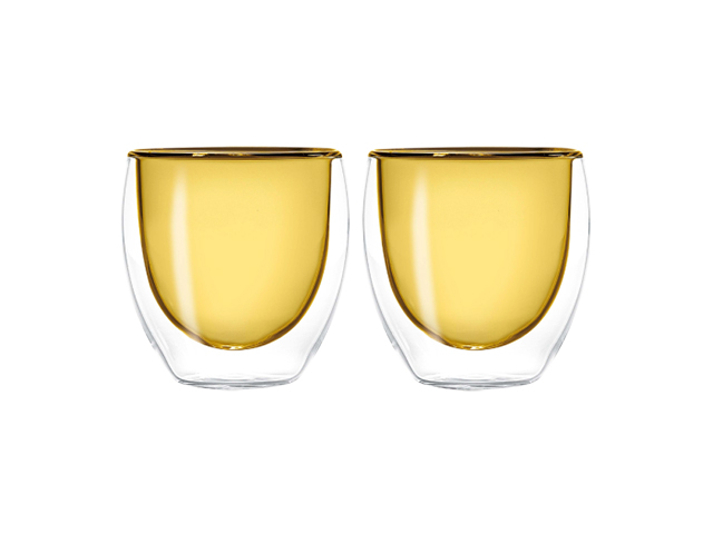 BICCHIERINI 2PZ 80ML DOPPIA PARETE COLORE GIALLO WD624GI