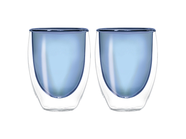 BICCHIERI 2PZ 220ML DOPPIA PARETE COLORE BLU WD625BL